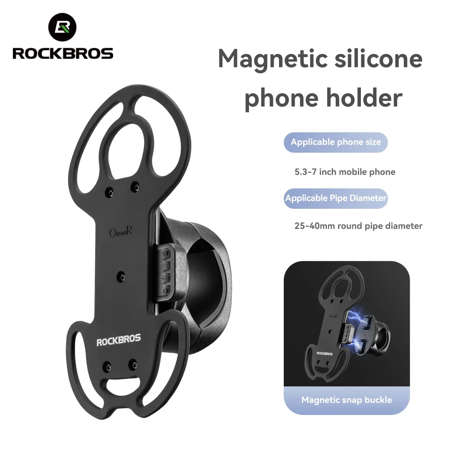 Magnetická silikonová rychloupínací držák telefonu na kolo