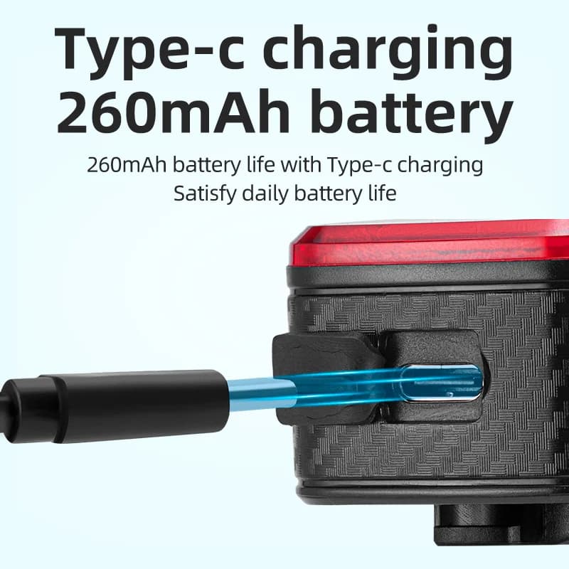 Chytré zadní světlo na kolo s brzdovým senzorem IPX6, USB-C