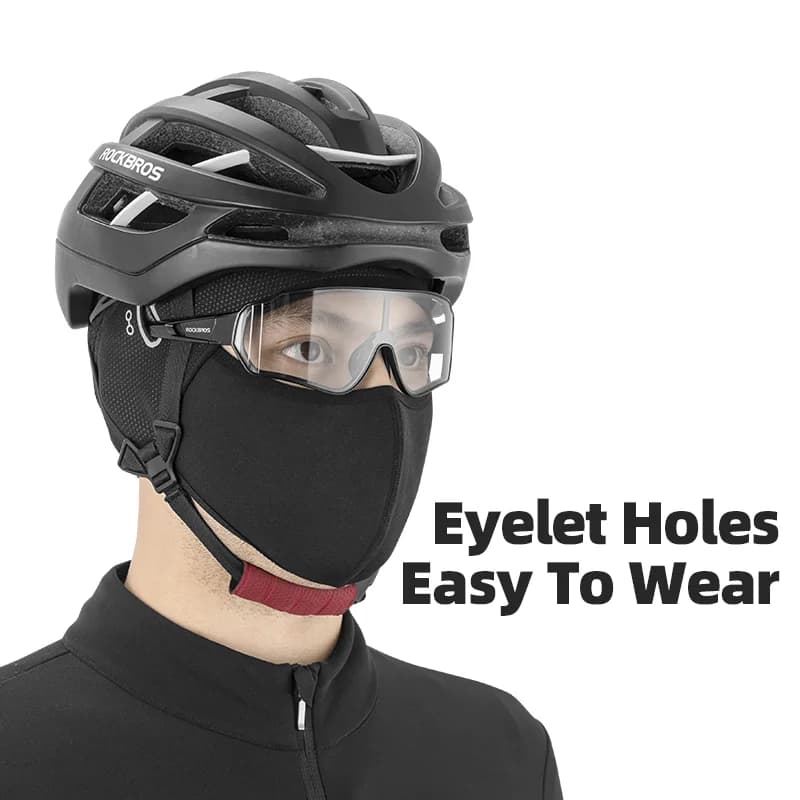 Zimní termální fleece čepice s kuklou pro cyklistiku, větruodolná
