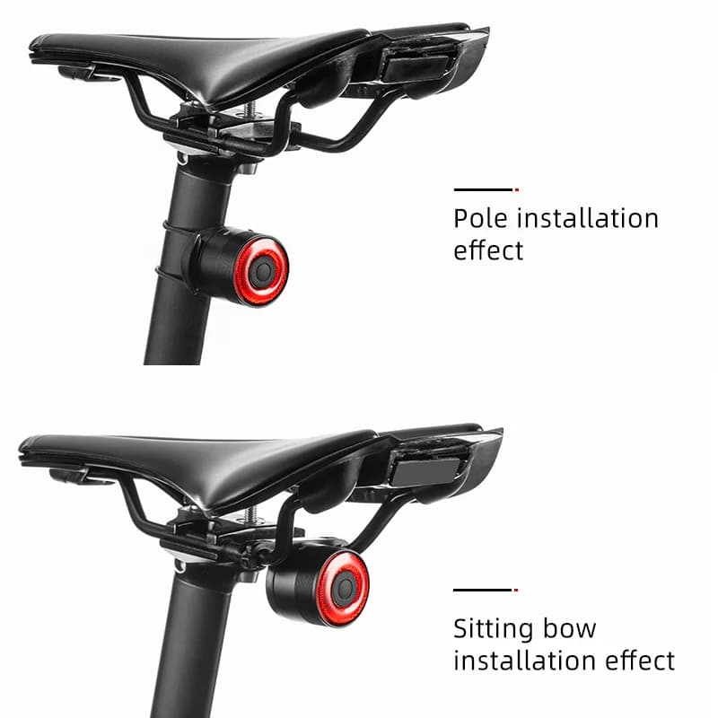 Vodotěsné USB zadní světlo na kolo s chytrou detekcí brzdění