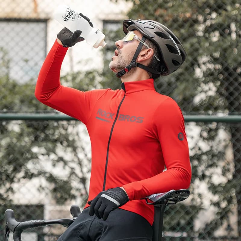 Zimní cyklistická bunda s dlouhým rukávem a termofleecem