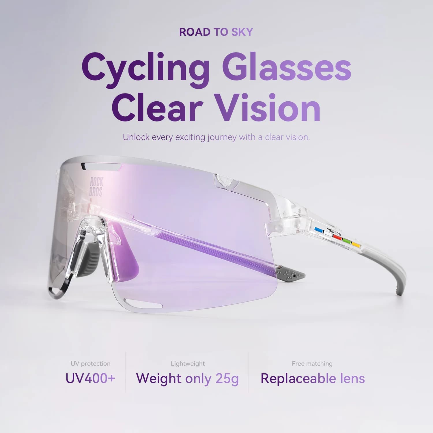 Fototropní polarizované cyklistické brýle se 3 obličeji