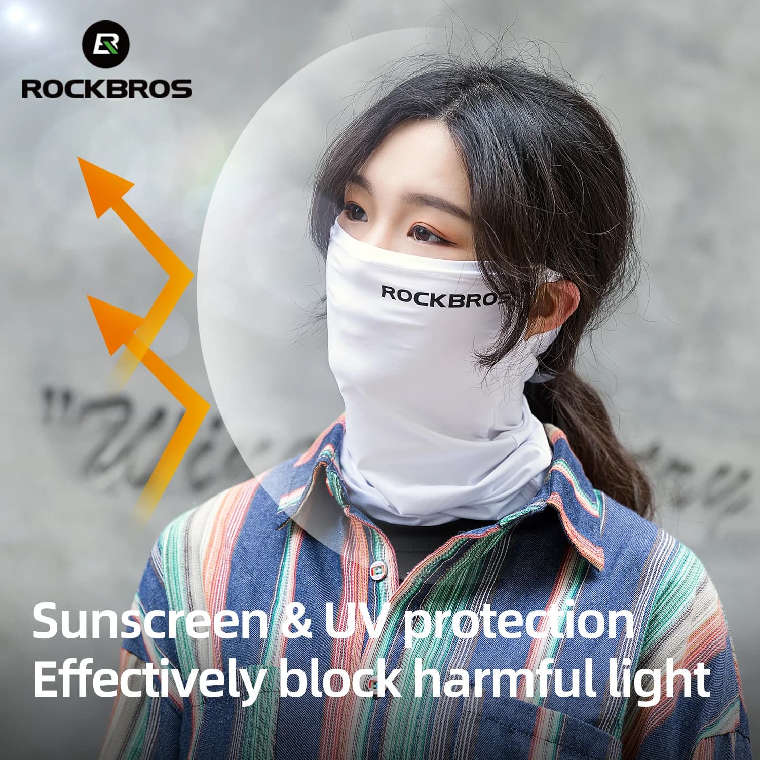 Chladivá UV400 mask na obličej z hedvábí s absorbci potu